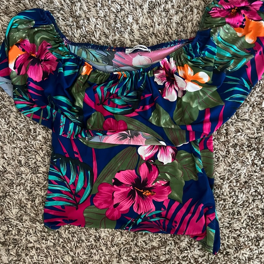 Floral Off-Shoulder Top - Multicolor